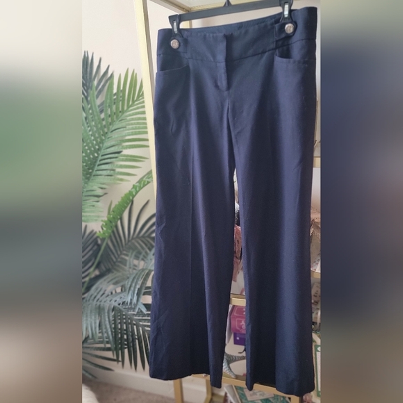The Limited - Navy Blue Wide-Leg Trousers - Women's Size 6 - Picture 2 of 5